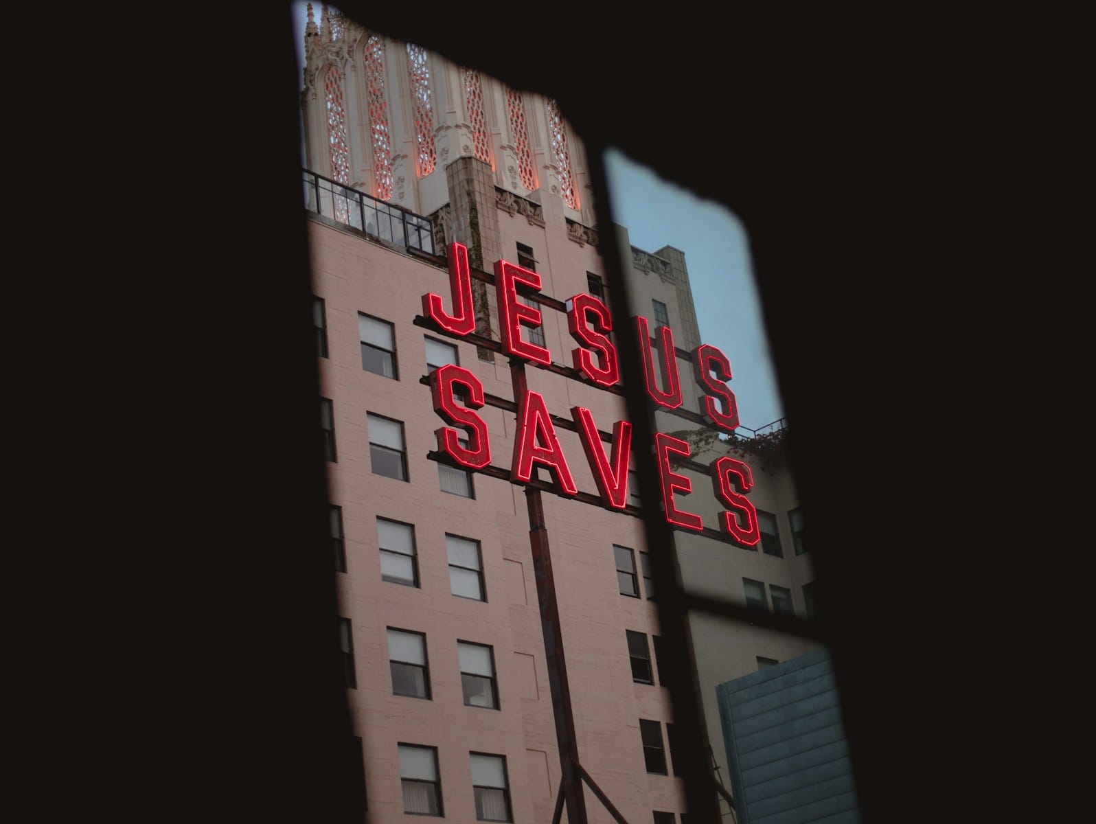 Blog Jesus Saves LED signage on concrete building