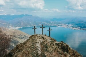 Blog 3 wooden cross on top of the mountain